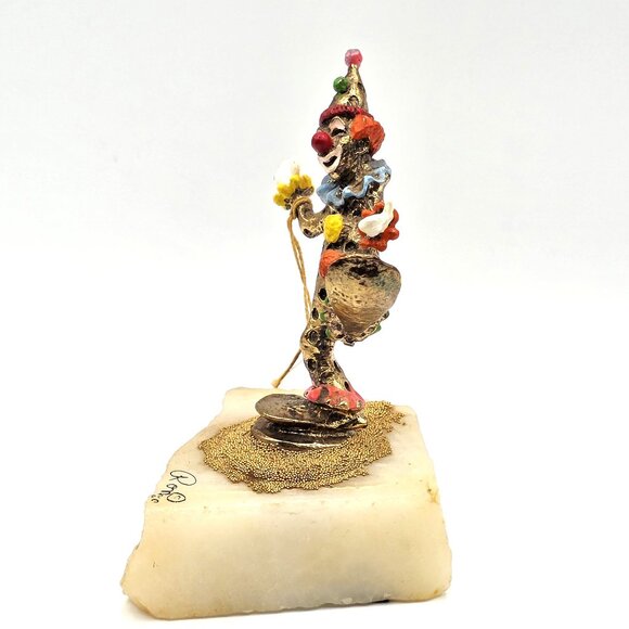 Vintage 1980 Ronald Lee 24Kt Gold Plated Happy Clown Collectible Original Tag - Picture 8 of 12